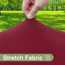 Smiry Round Spandex Tablecloth, Elastic Fitted Washable Tablecloths for 36"-44" Tables, Waterpoof Stretch Picnic Table Cover for Dining, Indoor and Outdoor, Red