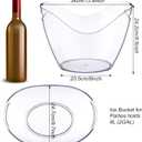 Sunnyray 4 Pack Ice Buckets Large Beer Bucket Clear Acrylic Drink Cooler Plastic Ice Beverage Tub Champagne Bottles Bucket Chiller Bin Drink Buckets for Party Barbecue Picnic Home Bar (8L)