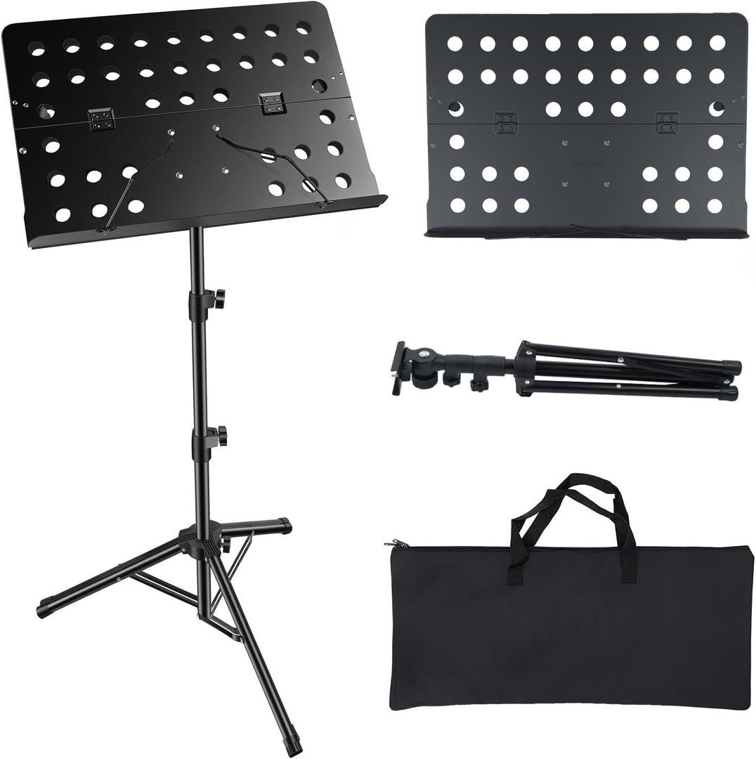 Firstar Portable Music Stand,Sheet Music Stand with Carrying Bag30-56" Height Adjustable Music Stand for Sheet Music/Book/Laptops/Projectors