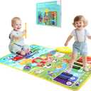 3-in-1 Musical Mats,Kids Floor Piano Drum Animal Music PlayMat,Montessori Sensory Early Educational Learning Toys for Baby,Girls Boys Infant Music,Birthday Christmax Toddlers Gifts 1 2 3 4 5 Years Old