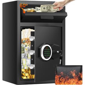 2.8 Cuft Drop Safe for Business, Cash Safe Box with Quick Place Drop Slot