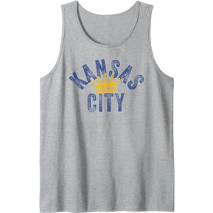 Kansas city Vintage Kc Blue & Yellow Cool Kansas City Locals Tank Top Grey large