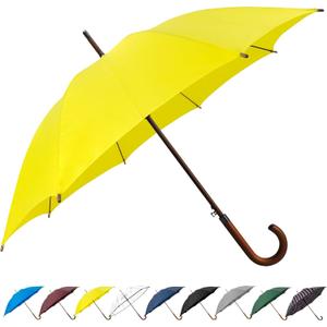 SoulRain 48" Large Umbrella Windproof Stick Umbrellas for Rain, Automatic Open, Vintage Cane Yellow Umbrella with Classic Wooden Handle & Shaft,Open for 2 Persons for Women & Men(Yellow)