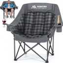 Huskfirm Oversized Camping Chairs for Adults Folding Padded Camping Chair Heavy Duty XL Camping Chair - 400LBS Support Lawn Chairs for Outdoor Sports Beach Fishing with Cup Holder & Carry Bag, 21.65 inches x 18.5 inches x 39.4 inches