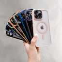 for iPhone 13 Case Magnetic Clear Phone Cases [Compatible with Magsafe], Military Grade Protective Bumper Slim Fit Cell Phone Shockproof Cover for Men Women Girls - Gray