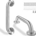 Shower Grab Bar, 2 Pack 12 Inch Brushed Nickel Bathroom Safety Bar, 1.25" Diameter 304 Stainless Steel Grab Bars for Bathtubs and Showers, Handicap Shower Grab Bar for Seniors Elderly