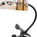 Ampper Clip On Security Mirror, Convex Cubicle Mirror for Personal Safety and Security Desk Rear View Monitors or Anywhere (6.69" x 2.95", Rectangle) (Frameless Glass)