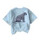 Women's Graphic Letter Tee Crew Neck Drop Shoulder Trendy Summer T Shirt (Blue, M)