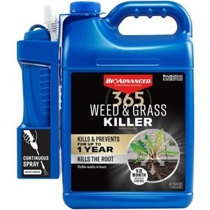BioAdvanced 365 Weed & Grass Killer Spray - 1.3 gal Bottle - Weed Killer Spray - Kills & Prevents for Up to 12 Months - Visible Results in Hours - Kills the Root When Used as Directed