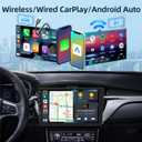9 inch Wireless CarPlay Single Din Car Stereo 1 Din Touch Screen Car Play Android Auto Radio with Mirror Link/1080P/EQ Audio/SWC/Bluetooth/ 7 Collor Buttons +Backup Camera