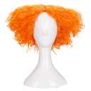 morvally Short Messy Curly Orange Wigs Unisex Heat Resistant Hair for Cosplay Costume Holloween Party