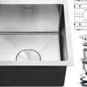 15x15 Inch Bar Sink Undermount, 18 Gauge Stainless Steel Small Kitchen Sink, Handmade Single Bowl Wet Bar Sinks with Rinse Grid (Brushed)