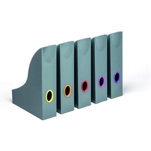 Durable VARICOLOR Magazine File Holder, Color Coded Organizer, Gray/Multicolor - 5 PK (770657)