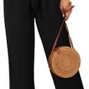 SySea Womens High Waisted Leopard Print Palazzo Pants Belted Wide Leg Long Trousers with Pockets, XL