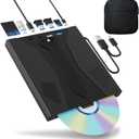 8 in 1 External Blu Ray Drive, Support 100G Disc USB 3.0 and Type-C Blu Ray Burner Portable Blu Ray DVD/CD/BD Player, 3D Optical Bluray Drive Compatible With Windows Macos for Macbook Laptop Desktop