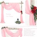 Wedding Arch Draping Fabric,8 Panels 28"x20ft Pink Wedding Arch Drapes for Ceremony Chiffon Fabric Drapes Arbor Drapery Wedding Arch Decorations for Reception Sheer Backdrop Curtains for Party Swag