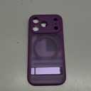 BXYJY for iPhone 17 Pro Magnetic Case with Stand, Camera Control Button, Compatible with MagSafe, Full Lens Protection, Military Grade Drop, Translucent Slim Rugged Case for iPhone 17 Pro, Dark Purple