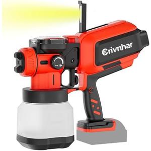 Cordless Paint Sprayer 70000RPM Compatible for Milwaukee 18V Battery, 1200mL Handheld HVLP AUTO Paint Sprayer with Brushless Motor for Home Furniture Deck Ceiling Cabinets Fence Door(No Battery) 