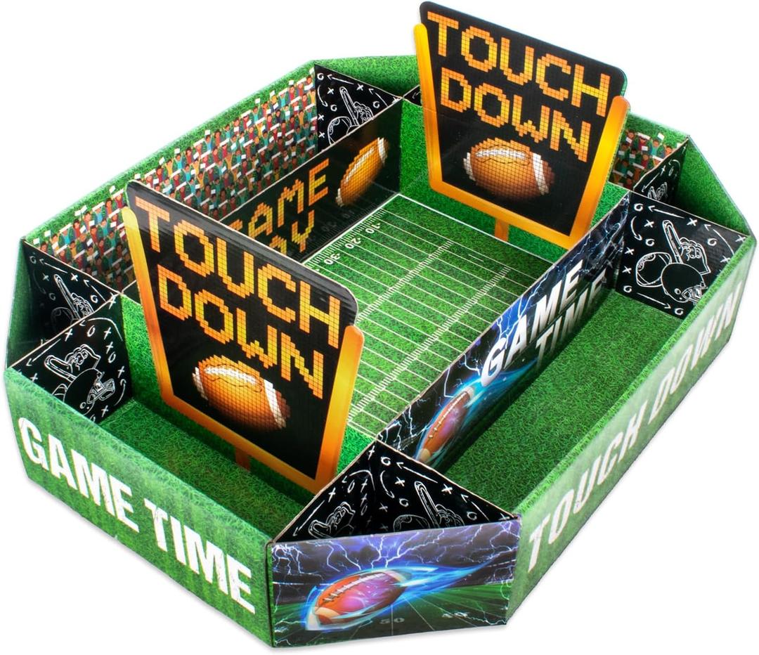 Football Party Supplies Food Tray  25 x 20 Inch Large Snack Stadium, Serving Tray for Super Bowl Party - Football Party Decorations with Food Display for Game Day