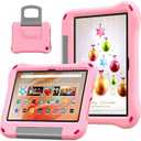 10inch Tablet Case for Kids, Lightweight Shockproof Kid-Proof Cover with Handle Stand for 10in Tablet Kids Case Incompatible iPad Samsung Lenove TCL Onn 10in Tablets. (Light Pink)