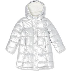 Amazon Essentials Girls and Toddlers' Long Heavyweight Hooded Puffer Jacket, Large