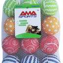 AMA SPORT Squeaky Tennis Balls for Dogs 12 Pack 2.5" Squeaky Tennis Balls for New Puppy Small Medium Dog Toys for Fetch, Exercise, Outdoor Play (Squeaky-Multi Colors)