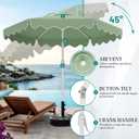 AreShark 7.5FT Outdoor Patio Umbrella with Wavy Trim (Sage Green)
