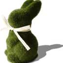 Moss Bunny, Easter Flocked Bunny Picks, Green Rabbit, Moss Bunny Decoration for Home Office Table Decor, Party Supplies Gifts for Kids and Friends
