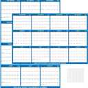 3 x 2025-2026 Wall Calendar 24" x 36" Dry Erase Calendar for Wall from September 2025 to August 2026 12 Month Annual Large Yearly Wall Planner for Office School(Blue)