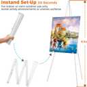 ARTASY 63" Easel Stand for Wedding Signs, Posters, Portable Artist Easel for Painting Canvas, Tripod for Home and Office, Supports 5 lbs-White 2/Pack