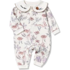 100% Organic Cotton 0-24 Months Long Sleeve Baby Romper
