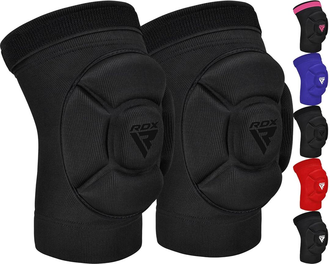 RDX MMA Knee Pads, Adjustable Thick Sponge Non-Slip for Combat Sports, Kickboxing, MMA, Multiple Sports, Unisex, Basketball, Cycling, Gym, Volleyball Large