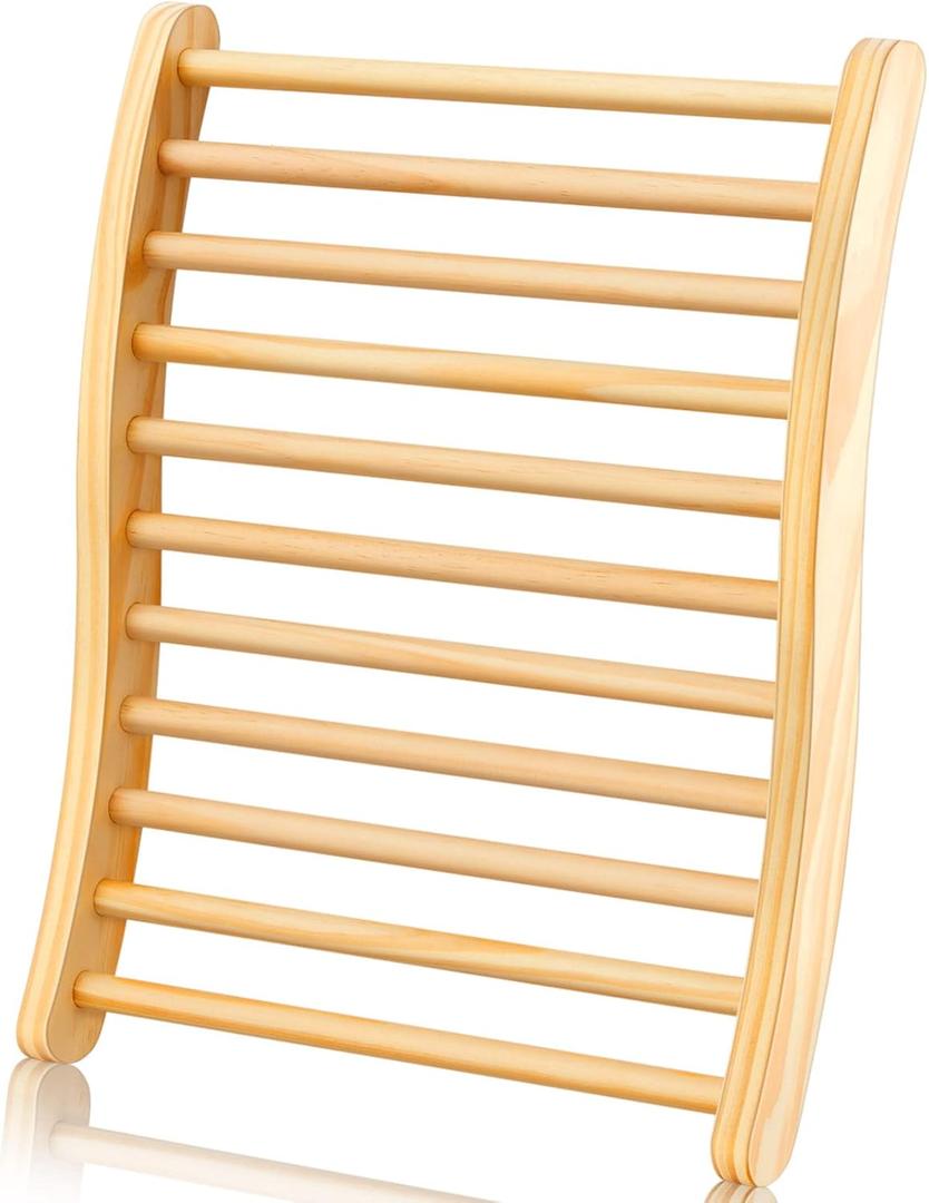 Mudder Sauna Backrest Infrared Wood Sauna Accessories Cedar Chair with Back Ergonomic Backrest for Slip-Resistant Barrel Resting