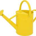 Metal Watering Can for Outdoor Plants, Galvanized Steel Watering Can with Removable spout, 1 Gallon,Perfect Home & Garden Décor Yellow