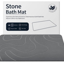 ZIKIBL Stone Bath Mat Diatomaceous Earth Shower Mat Non-Slip Super Absorbent Diatomite Stone Mats for Bathroom Floor Quick-Drying Easy to Clean (24''*16'' Grey)