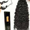 BEEOS Human Crochet Hair Burmese Curly 160g, Pre-Separated Feather Crochet Human Hair for Women, Detangle Easily and Reusable 16 Inch Natural Black