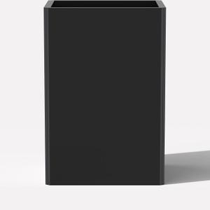24" Black Planter Box, 14x14 Inch Large Metal Planter for Indoor & Outdoor Plants, with Drainage Holes, Galvanized Steel Flower Pot for Modern Dcor, DIY Assembly with Screws & Gloves