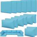 Aoxun 14pcs Patio Cushion Covers Replacement, Waterproof Outdoor Furniture Cushion Covers with Zipper and Non-Slip Bottom, Patio Sofa Couch 3 Sizes for Patio Sectional, Covers Only (Sky Blue)