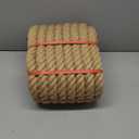 Jute Rope (1.5 in X 50 ft), 38mm Thick Twisted Manila Ropes, Natural Heavy Duty Hemp Rope for Swing Bed, Crafts, Railing, Tug of War, Landscaping, Garden, Bundling, Hammock, Home Decorating