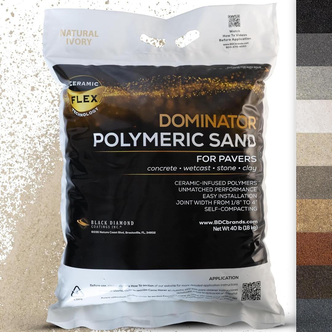 40 Pound Natural Ivory DOMINATOR Polymeric Sand with Revolutionary Ceramic Flex Technology for Stabilizing Paver Joints/Gaps, 1/8 up to 4, Professional Grade Results (40 Pound, Natural Ivory)