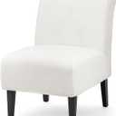 Teddy Wool Armless Accent Chair Cover Heavy-duty Soft Plush Armless Chair Slipcover Accent Chairs Covers without Arms Warm Fuzzy Slipper Chairs Slipcover for Living Room/Bedroom/Hotel Decor (White, 1)