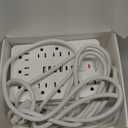 2 Pack 6 FT Flat Plug Surge Protector Power Strip,11 Multiple AC Outlets with 6 USB Ports (2 USB C), 6 Feet Extension Cord, 1250W/10A, One Touch Switch Button, 17 in 1 Compact powerstrip (White)