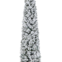 6-ft Pre-Lit Slim Christmas Tree Flocked Decoration