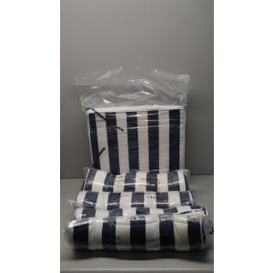 Outdoor Patio Chair Cushions Set of 4, Water Resistant Square Seat Cushions with Ties, 20"x17" All Weather Seating Cushions for Outdoor Furniture (Striped)
