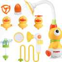 Baby Bath Sprayer Toy for Toddlers-Adjustable Water Flow Rinser with 3 Squirting Ducks & Bathtub Shower Head,Fun Bath Time Gift for 1 2 3 Year Old Kids, Babies & Newborns