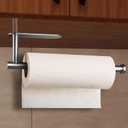 Paper Towel Holders,Paper Towels Rolls,Paper Bulk- Self-Adhesive Under Cabinet Wall Mount Countertop,Both Available in Adhesive and Screws,for Kitchen, Pantry, Sink, BathroomStainless Steel-Silver
