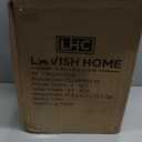 Lavish Home 30 Inch Table Lamps Set of 2 Contemporary Hammered Glass Lights for Bedroom, Living Room, and Office with Energy-Efficient LED Bulbs (Silver)