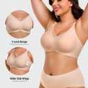 Gailife 3 Pack Nursing Bras for Breastfeeding Seamless V Neck Mesh Maternity Bra Comfort Pregnancy Sleep Bralette (M)