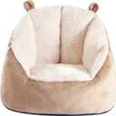 Cute Soft Bean Bag Chair for Kids with Fluffy Bear Ears, Cozee Fluffy Lazy Chair for Up to 10 Years Old Girls and Boys