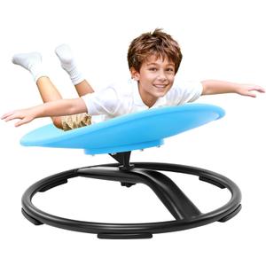 Zhenx Spinning Chair for Autistic Kids (Ages 3-18) - 220LBS Capacity Sensory Swivel Seat - Sensory Toy for Teens with ADHD/Autism - Sit and Spin Calming Gift to Improve Focus & Body Balance (Blue)